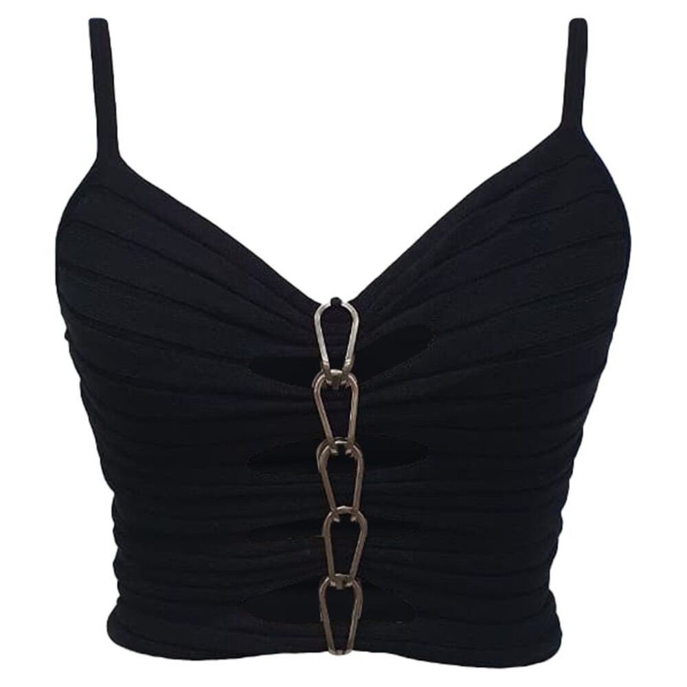 Dion Lee Central Chain Cami Top in Black Viscose